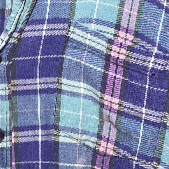 Falls Creek Blue and Purple Plaid Button Down Shirt - Picture 3 of 8